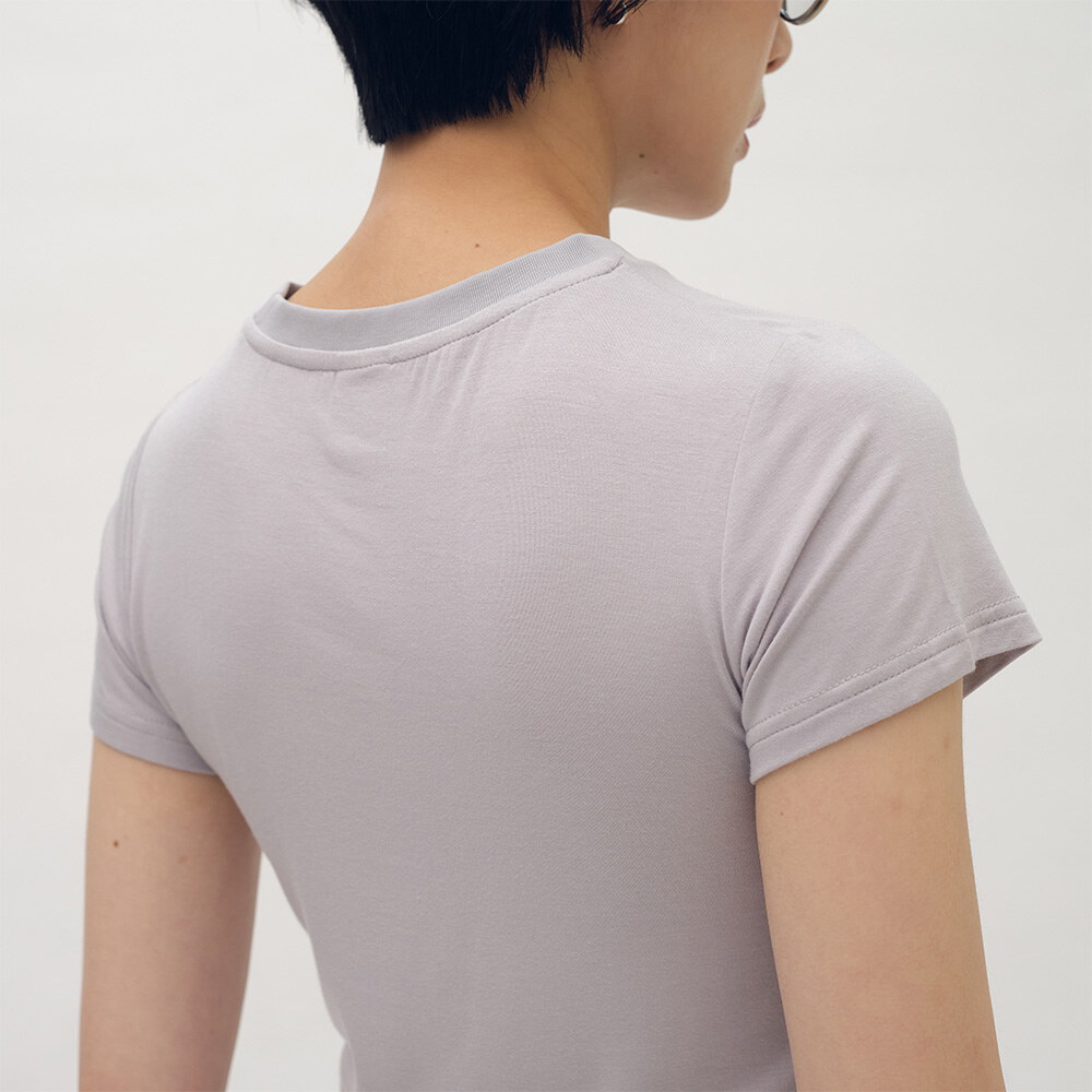 雲感輕柔抓褶修身TEE